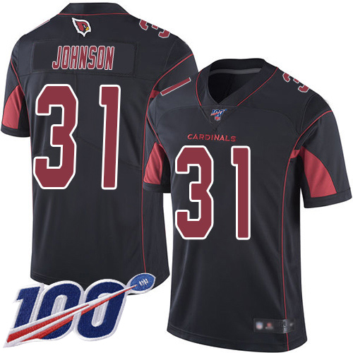 Arizona Cardinals Limited Black Men David Johnson Jersey NFL Football #31 100th Season Rush Vapor Untouchable